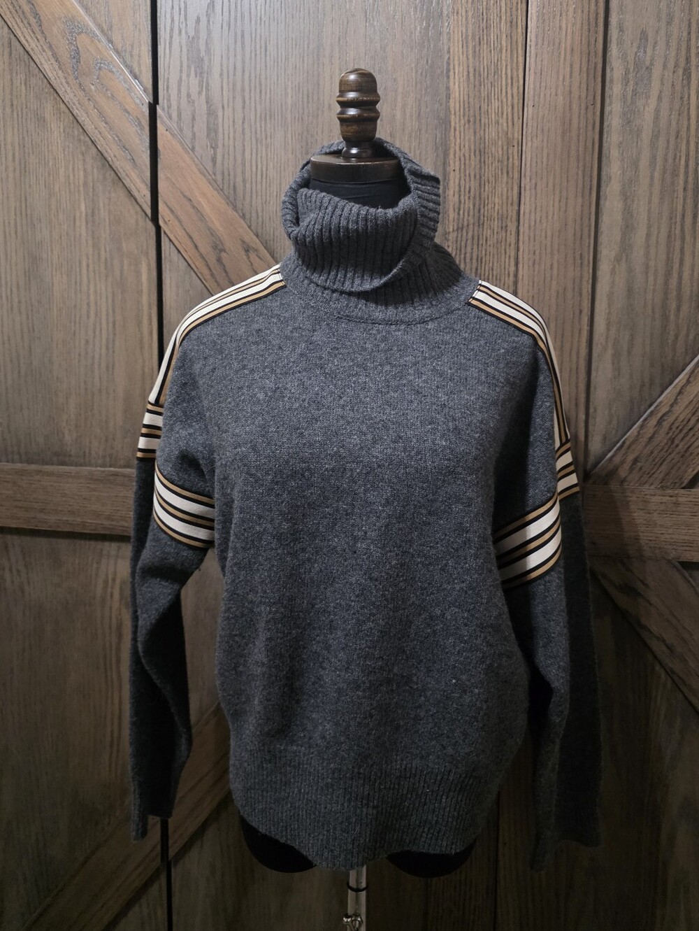 Sandro Stripe Accent Turtleneck